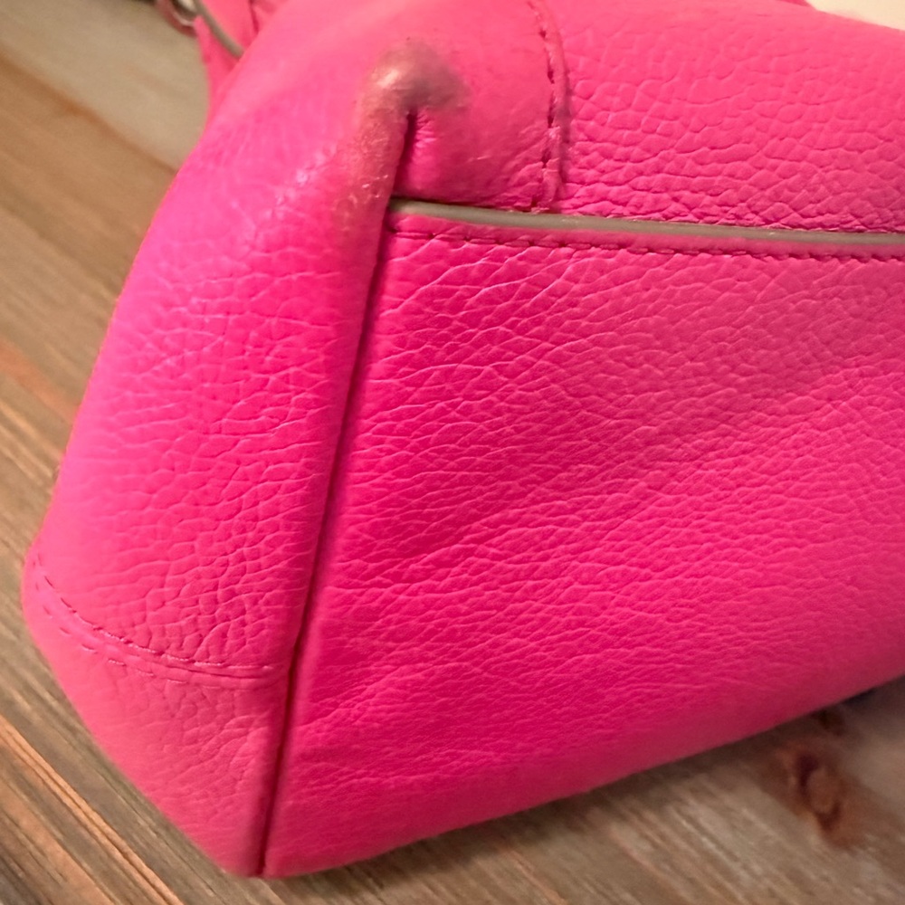 Coach Edie 31 Fuchsia Leather Hobo Bag - Picture 8 of 9
